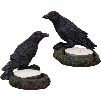 Raven tea light holder