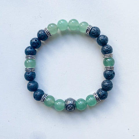Bracelet astrologie Cancer 8 mm avec breloque - Aventurine verte
