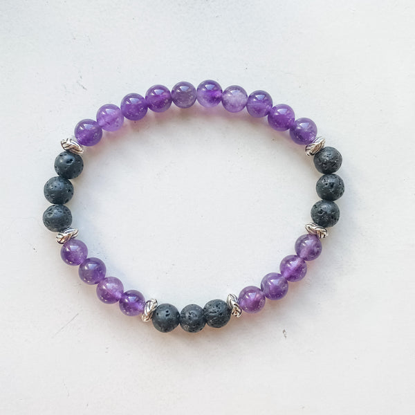 Astrology bracelet - Aquarius - Amethyst 6mm