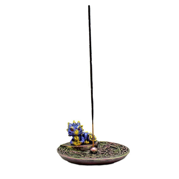 Blue Dragon Round Incense Burner