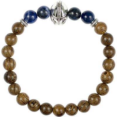 Bracelet 8mm knight helmet sodalite & coconut beads