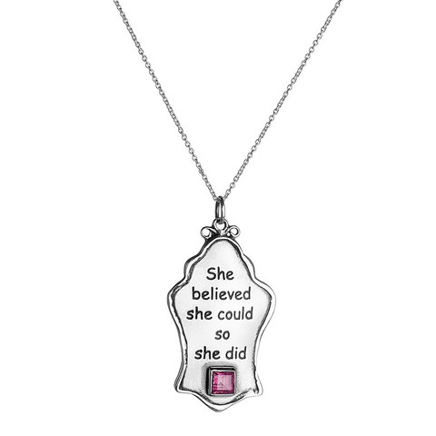 Pendant ‘she believed she could so she did’ sterling silver (no chain)
