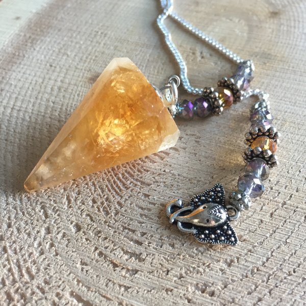 Pendulum citrine Ganesh