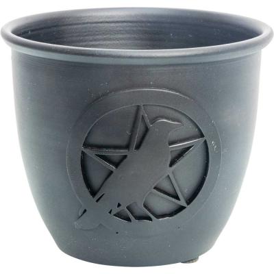 Cleansing pot - cast iron raven\pentacle 3.5