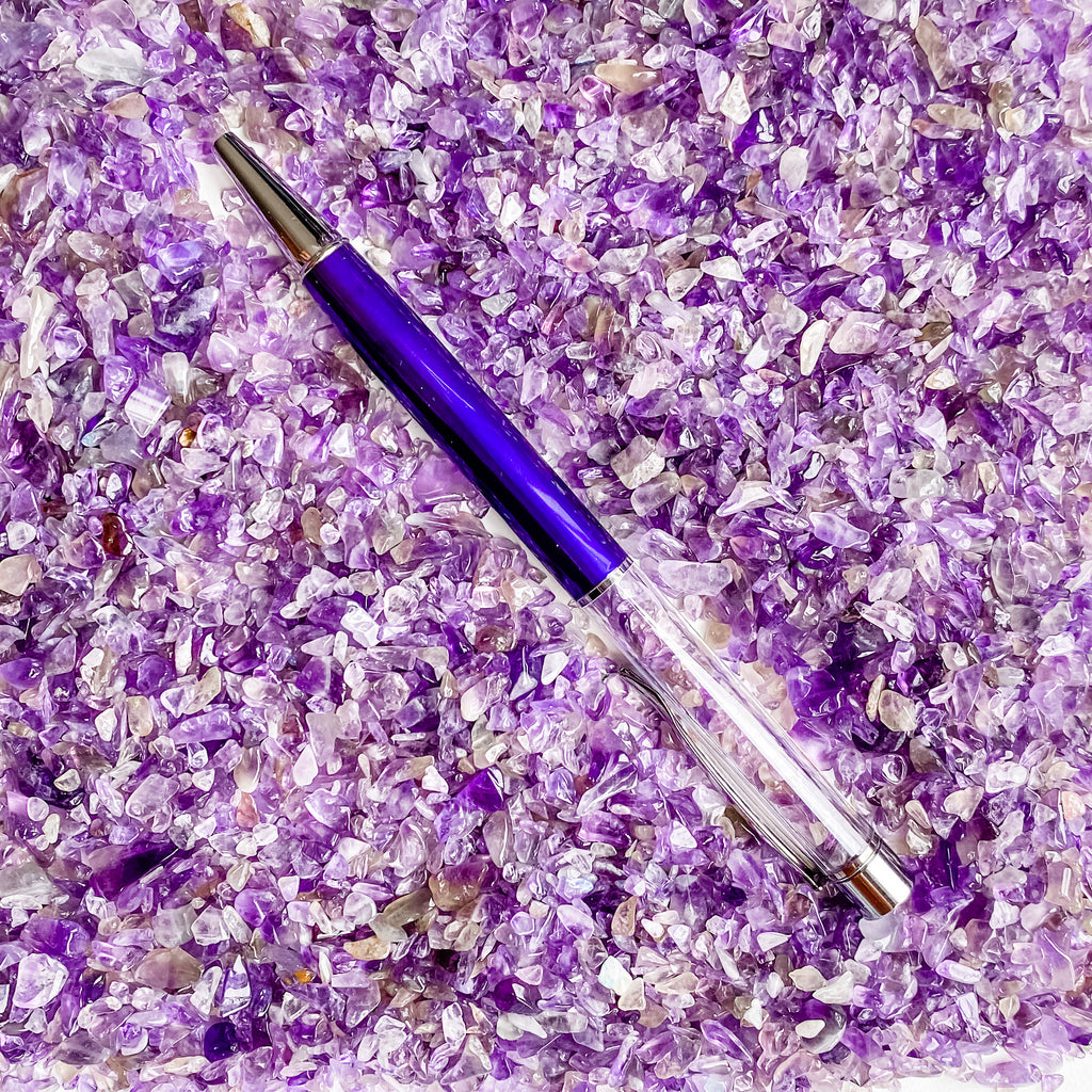 Gemstone filled Pen: Amethyst - in gift box