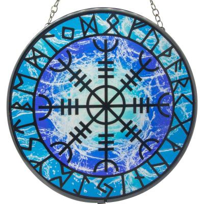 Glass Sun Catcher helm of awe w/runes