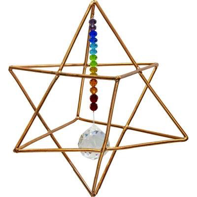 Copper Energizing Merkaba with Chakra Beads