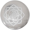 Selenite sphere etched lotus