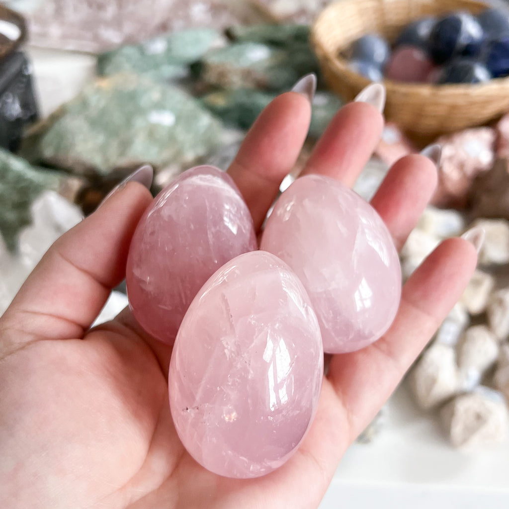 Rose quartz egg