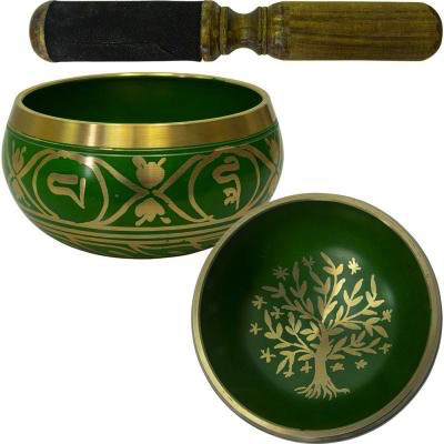 Singing bowl green tree of life