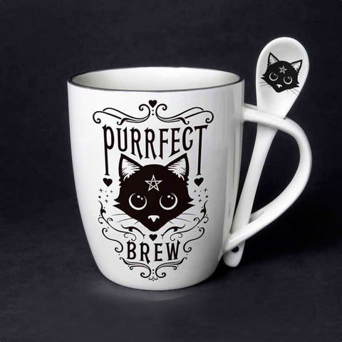 Mug & Spoon Set Purrfect Brew