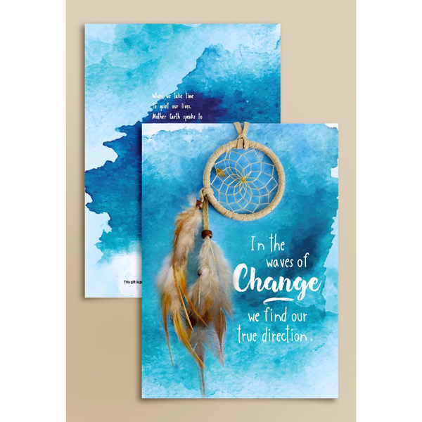 Greeting Card Dream Catcher Turquoise Splash