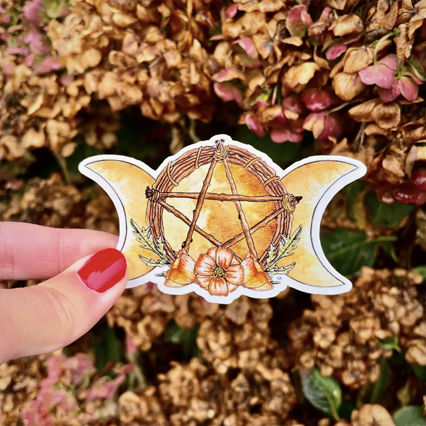 Handmade sticker - triple moon