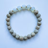 Bracelet 8mm matte opalite with silkwood