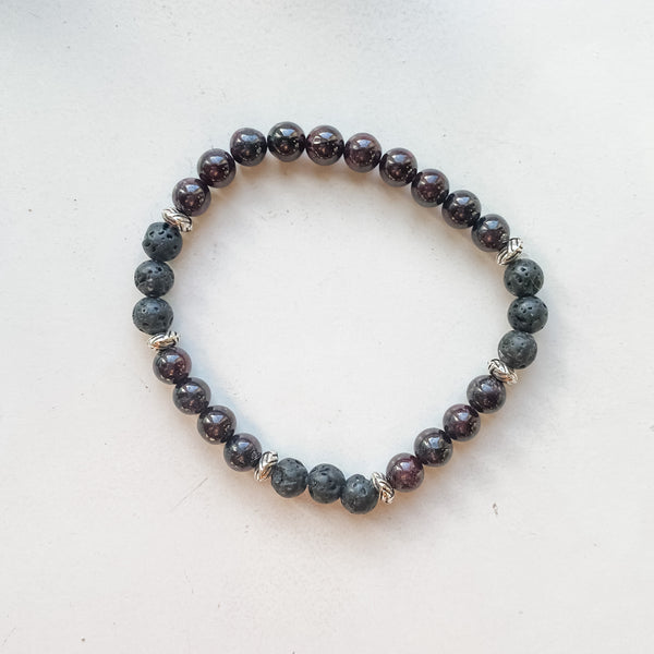Bracelet astrologie Capricorne 6mm - Grenat