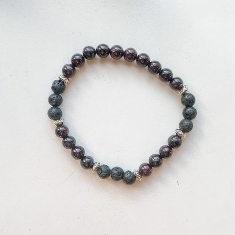 Bracelet astrologie Capricorne 6mm - Grenat