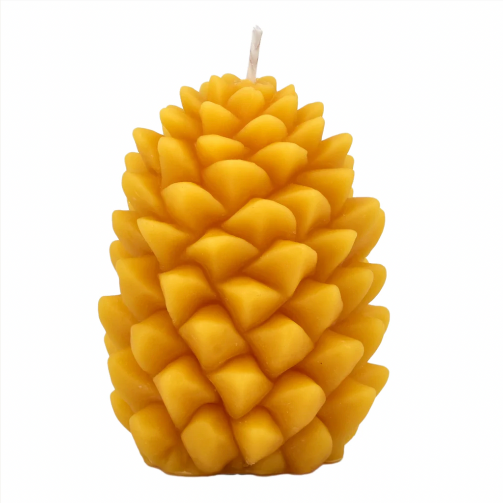 Beeswax Candle - ponderosa pine cone