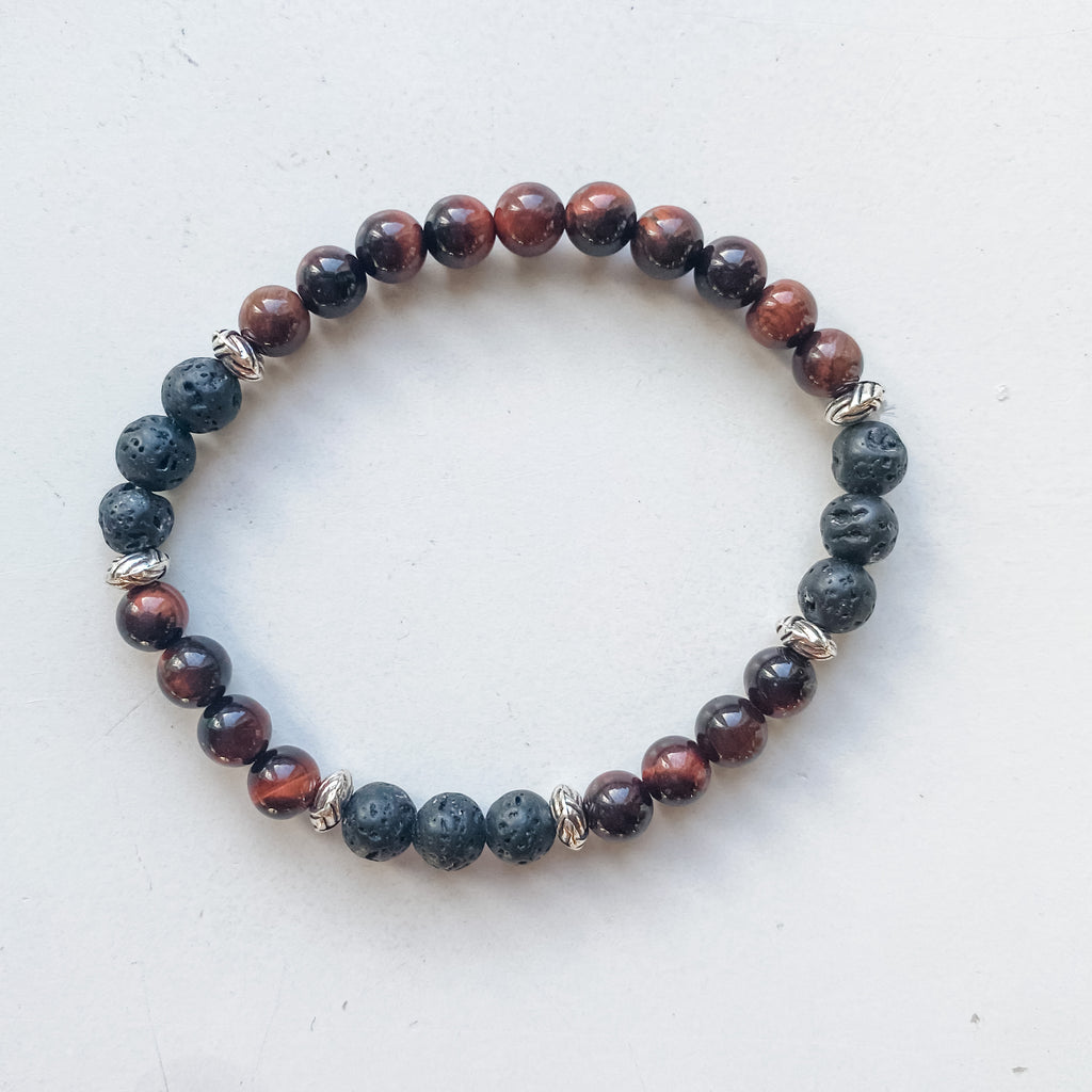 Leo 6mm astrology bracelet - Red Tiger Eye