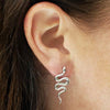 Earring snake posts sterling silver