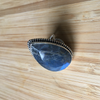 Ring labradorite large tear drop sterling silver