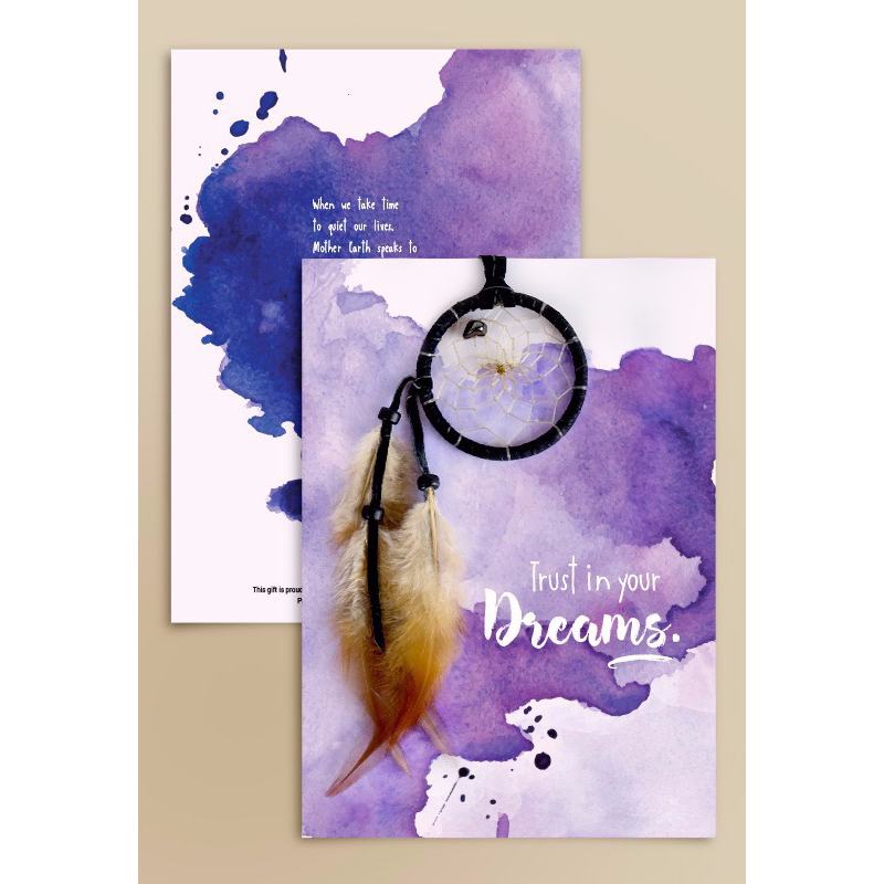 Greeting Card Dream Catcher Purple Splash