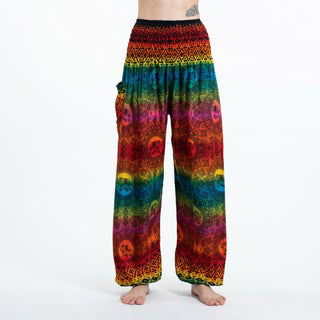 Harem Pant Rainbow Elephant Unisex Elephant in Orange