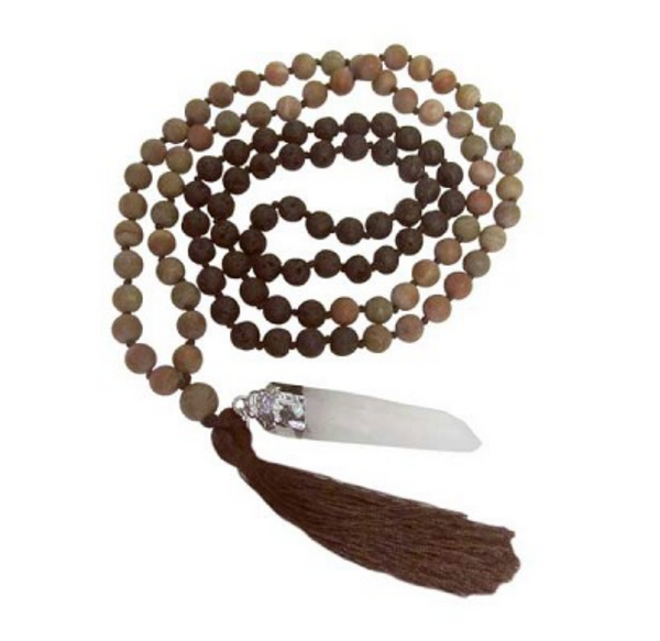 Mala Matte Jasper and Lava Stone