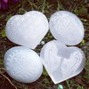 Selenite palm stone etched moon phase