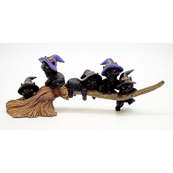 Cats on Broom Figurine